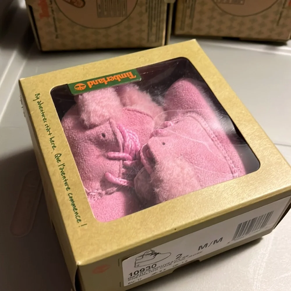 Timberland Infant Shearling Crib Booties Shoes Boots Baby 6-9 Month Girls Size 2